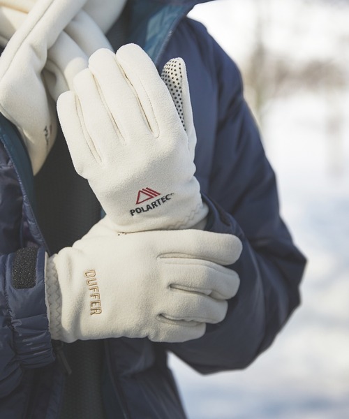 The DUFFER of ST.GEORGE(ザダファーオブセントジョージ)の「〔BLACK LABEL〕POLARTEC "CLASSIC200" GLOVES:ポーラテック グローブ(手袋・メンズ・アイボリー/ネイビー・F)」の6枚目の写真
