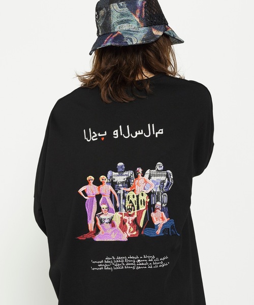 STOF（ストフ）の「TRIBE EMBROI BIG TEE（Tシャツ/カットソー・メンズ・ホワイト/ブラック・S/M）」の4枚目の写真