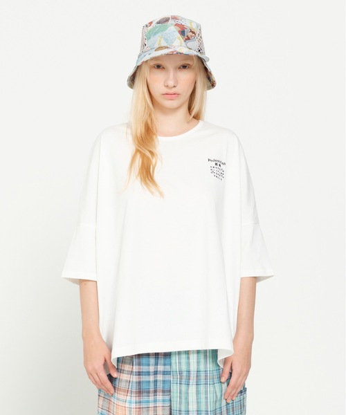 STOF（ストフ）の「TRIBE EMBROI BIG TEE（Tシャツ/カットソー・メンズ・ホワイト/ブラック・S/M）」の5枚目の写真