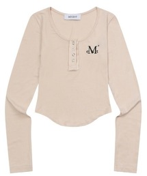【日本未発売/WEB限定】MUCENT(ムセント)/Uネック 裾ラウンド スナップボタン カットソー/HARING SIGNATURE LOGO SNAP BUTTON U NECK T