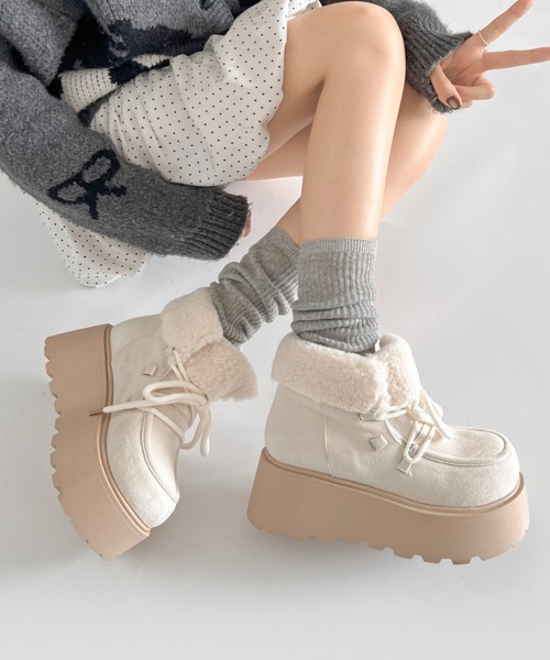 初回予約完売カラー受付開始】厚底 プラットフォーム レース