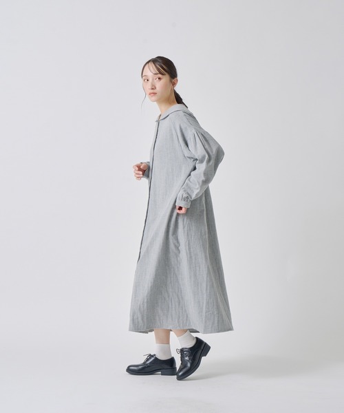 Kelen(ケレン)の「「KELEN / ケレン」セーラーカラーコットンワンピース(ワンピース・レディース・ライトベージュ/ブルー/チャコールグレー/ライトグレー・S/M)」の11枚目の写真