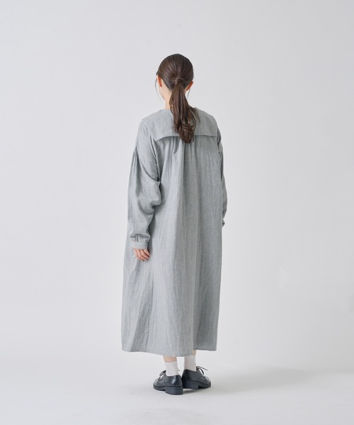 Kelen(ケレン)の「「KELEN / ケレン」セーラーカラーコットンワンピース(ワンピース・レディース・ライトベージュ/ブルー/チャコールグレー/ライトグレー・S/M)」の13枚目の写真