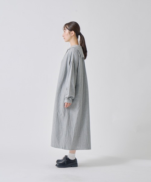 Kelen(ケレン)の「「KELEN / ケレン」セーラーカラーコットンワンピース(ワンピース・レディース・ライトベージュ/ブルー/チャコールグレー/ライトグレー・S/M)」の16枚目の写真