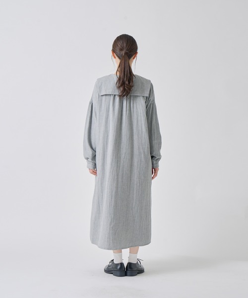 Kelen(ケレン)の「「KELEN / ケレン」セーラーカラーコットンワンピース(ワンピース・レディース・ライトベージュ/ブルー/チャコールグレー/ライトグレー・S/M)」の17枚目の写真