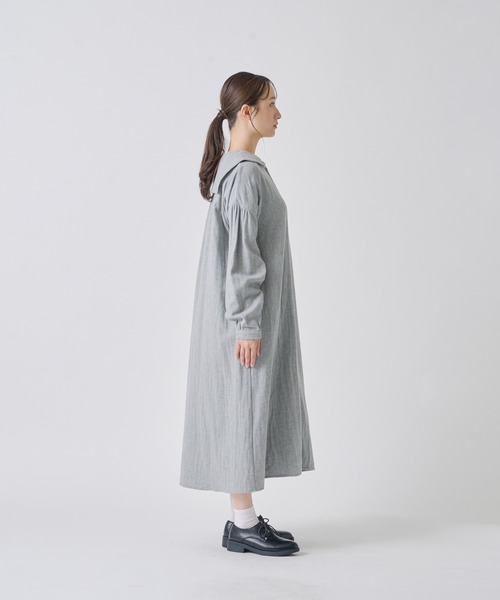 Kelen(ケレン)の「「KELEN / ケレン」セーラーカラーコットンワンピース(ワンピース・レディース・ライトベージュ/ブルー/チャコールグレー/ライトグレー・S/M)」の18枚目の写真