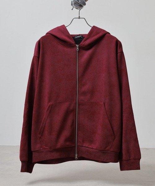 FUNALIVE(ファンアライブ)の「袖バラ刺繍ポンチ ダブルZIPパーカー(パーカー・メンズ・ブラウン/ブラック/ワイン・L/M)」の3枚目の写真