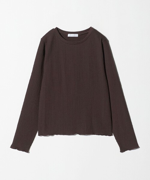 A DAY IN THE LIFE UNITED ARROWS(アデイインザライフユナイテッドアローズ)の「シャーリング クルーネックTシャツ <A DAY IN THE LIFE>(Tシャツ/カットソー・レディース・ライラック/ダークブラウン/オフホワイト・FREE)」の2枚目の写真
