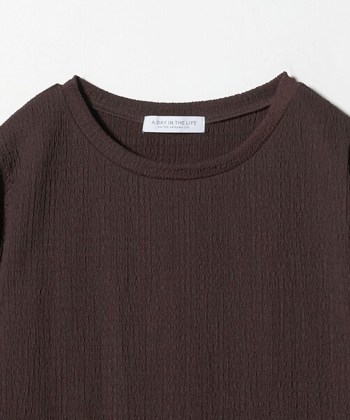 A DAY IN THE LIFE UNITED ARROWS(アデイインザライフユナイテッドアローズ)の「シャーリング クルーネックTシャツ <A DAY IN THE LIFE>(Tシャツ/カットソー・レディース・ライラック/ダークブラウン/オフホワイト・FREE)」の5枚目の写真