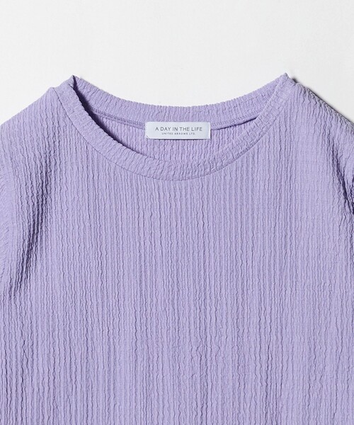 A DAY IN THE LIFE UNITED ARROWS(アデイインザライフユナイテッドアローズ)の「シャーリング クルーネックTシャツ <A DAY IN THE LIFE>(Tシャツ/カットソー・レディース・ライラック/ダークブラウン/オフホワイト・FREE)」の9枚目の写真