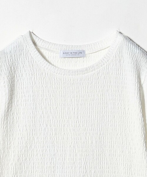 A DAY IN THE LIFE UNITED ARROWS(アデイインザライフユナイテッドアローズ)の「シャーリング クルーネックTシャツ <A DAY IN THE LIFE>(Tシャツ/カットソー・レディース・ライラック/ダークブラウン/オフホワイト・FREE)」の12枚目の写真