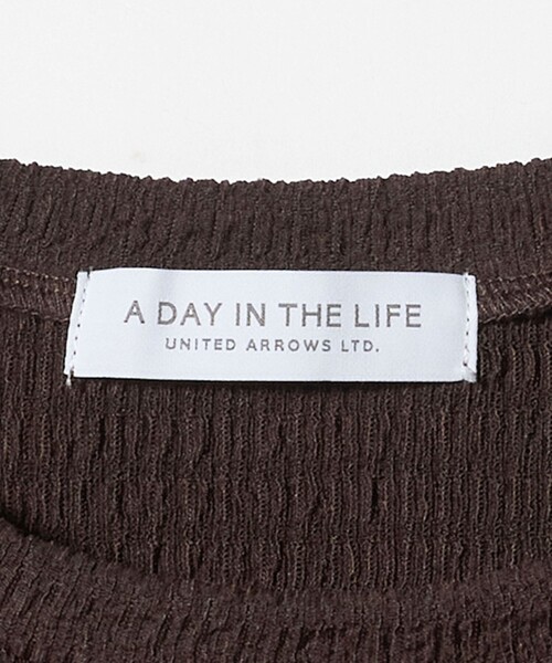 A DAY IN THE LIFE UNITED ARROWS(アデイインザライフユナイテッドアローズ)の「シャーリング クルーネックTシャツ <A DAY IN THE LIFE>(Tシャツ/カットソー・レディース・ライラック/ダークブラウン/オフホワイト・FREE)」の14枚目の写真