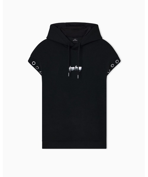 ARMANI EXCHANGE(アルマーニエクスチェンジ)の「【A|X アルマーニ エクスチェンジ】ハトメディテール ショートスリーブ フーデッドスウェットプルオーバー(スウェット・メンズ・ブラック・X-SMALL/X-LARGE/SMALL/MEDIUM/LARGE/XX-LARGE)」の5枚目の写真