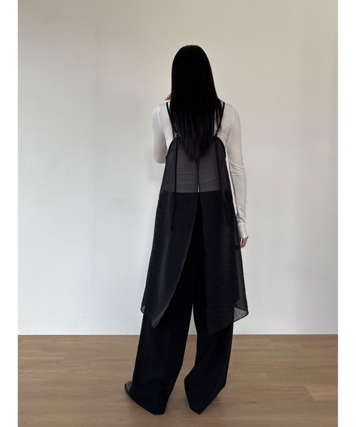 Didot.showroom（ディドット ショールーム）の「オーガンジーシアーキャミソールOPS（ワンピース・レディース・ベージュ/アイボリー/ブラック・FREE）」の6枚目の写真