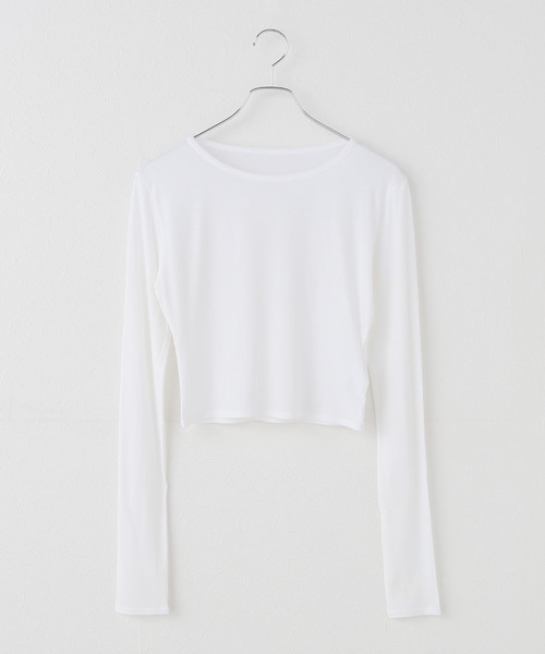 Tu es mon TRESOR（トゥ エ モン トレゾア）の「【TU ES MON TRESOR/トゥ エ モン トレゾア】 Crew Neck Cropped Top（Tシャツ/カットソー・レディース・ホワイト/ブラック・MEDIUM）」の2枚目の写真