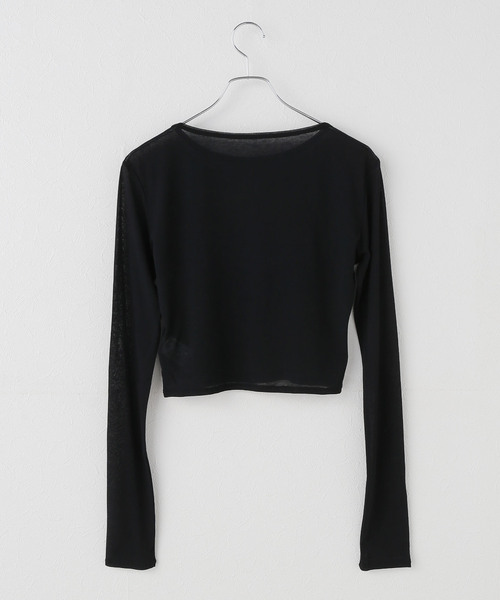 Tu es mon TRESOR（トゥ エ モン トレゾア）の「【TU ES MON TRESOR/トゥ エ モン トレゾア】 Crew Neck Cropped Top（Tシャツ/カットソー・レディース・ホワイト/ブラック・MEDIUM）」の3枚目の写真