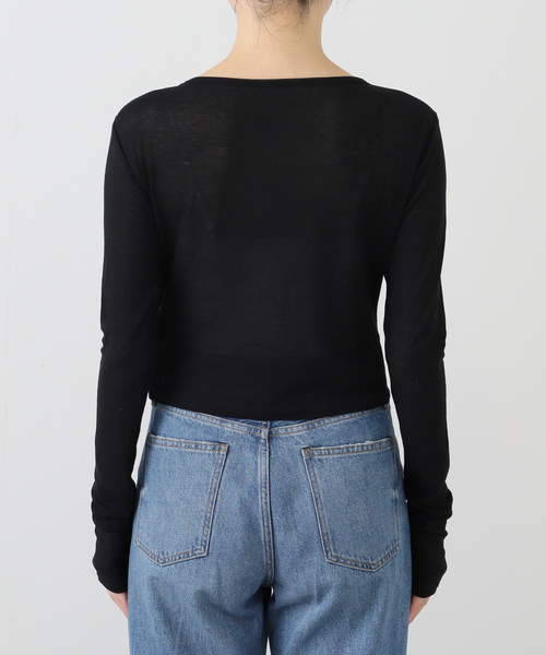 Tu es mon TRESOR（トゥ エ モン トレゾア）の「【TU ES MON TRESOR/トゥ エ モン トレゾア】 Crew Neck Cropped Top（Tシャツ/カットソー・レディース・ホワイト/ブラック・MEDIUM）」の11枚目の写真