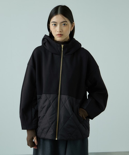 VICKY（ビッキー）の「キルトダンボールコクーンスリーブブルゾン（ブルゾン・レディース・ブラック/ブラウン・M）」の2枚目の写真