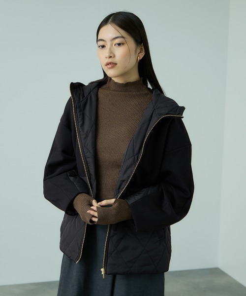 VICKY（ビッキー）の「キルトダンボールコクーンスリーブブルゾン（ブルゾン・レディース・ブラック/ブラウン・M）」の11枚目の写真
