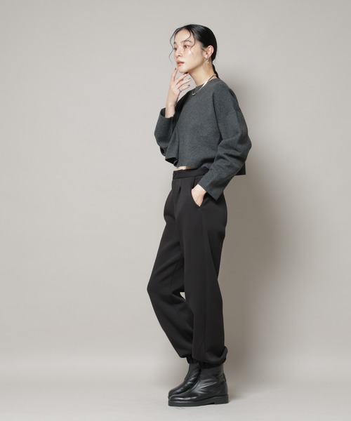 NANO universe（ナノユニバース）の「ダンボールジョガーパンツ（その他パンツ・レディース・ブラック/オフホワイト・M/S）」の15枚目の写真