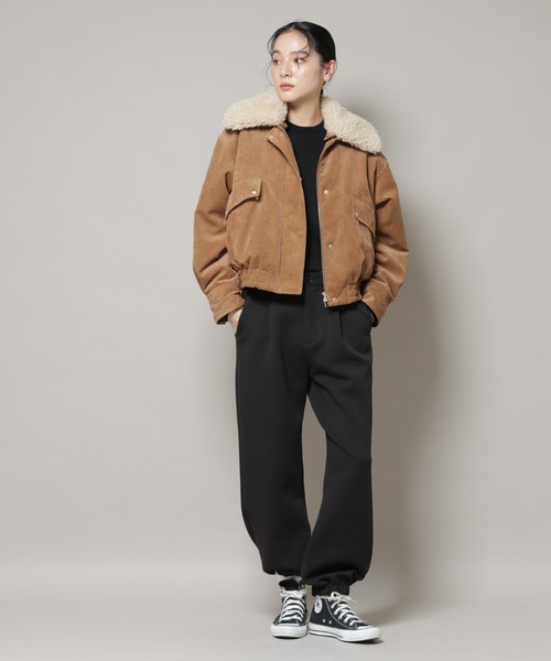 NANO universe（ナノユニバース）の「ダンボールジョガーパンツ（その他パンツ・レディース・ブラック/オフホワイト・M/S）」の19枚目の写真