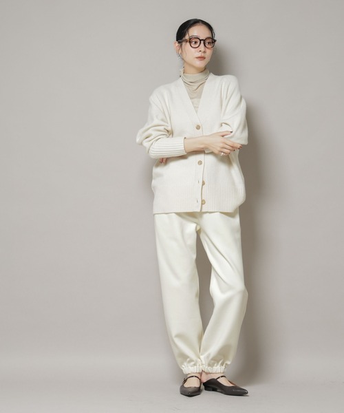 NANO universe（ナノユニバース）の「ダンボールジョガーパンツ（その他パンツ・レディース・ブラック/オフホワイト・M/S）」の5枚目の写真