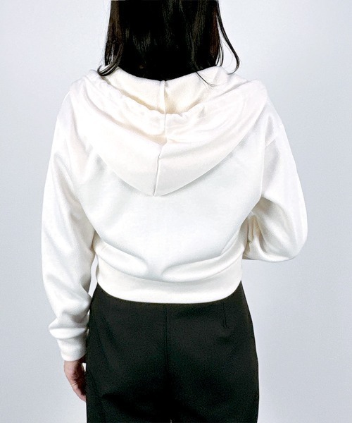 セール】【あったか裏ボアシリーズ】ショート丈裏ボアジップパーカー