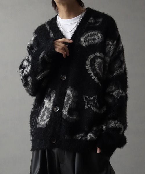 Art re A select（アトリエセレクト）の「シャギー×モヘアタッチ オーバーサイズ カーディガン（カーディガン/ボレロ・メンズ・ホワイト系/グレー系/ブラック系・FREE）」の3枚目の写真