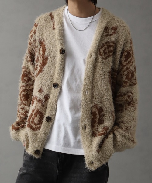 Art re A select（アトリエセレクト）の「シャギー×モヘアタッチ オーバーサイズ カーディガン（カーディガン/ボレロ・メンズ・ホワイト系/グレー系/ブラック系・FREE）」の8枚目の写真