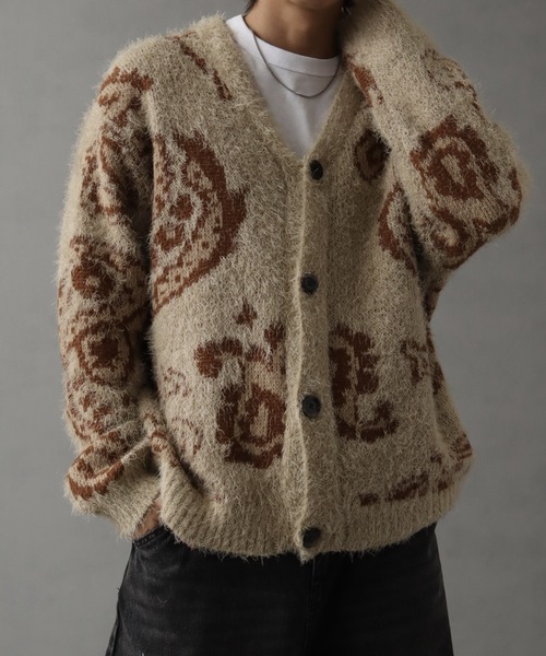 Art re A select（アトリエセレクト）の「シャギー×モヘアタッチ オーバーサイズ カーディガン（カーディガン/ボレロ・メンズ・ホワイト系/グレー系/ブラック系・FREE）」の9枚目の写真