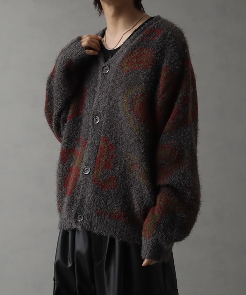 Art re A select（アトリエセレクト）の「シャギー×モヘアタッチ オーバーサイズ カーディガン（カーディガン/ボレロ・メンズ・ホワイト系/グレー系/ブラック系・FREE）」の4枚目の写真
