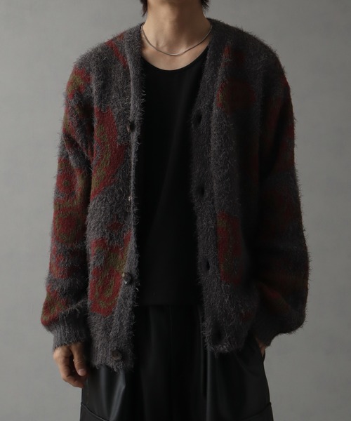Art re A select（アトリエセレクト）の「シャギー×モヘアタッチ オーバーサイズ カーディガン（カーディガン/ボレロ・メンズ・ホワイト系/グレー系/ブラック系・FREE）」の5枚目の写真