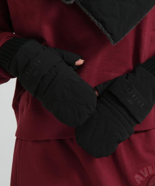 AVIREX（アヴィレックス）の「《直営店限定》QUILTING FUR GLOVE/キルティング ファー グローブ（手袋・レディース・オリーブ系/ブラック・F）」の17枚目の写真