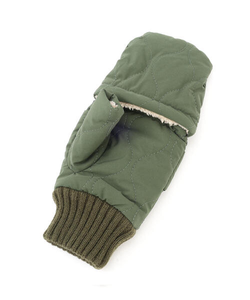 AVIREX（アヴィレックス）の「《直営店限定》QUILTING FUR GLOVE/キルティング ファー グローブ（手袋・レディース・オリーブ系/ブラック・F）」の15枚目の写真