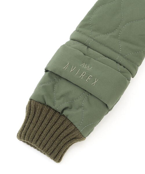 AVIREX（アヴィレックス）の「《直営店限定》QUILTING FUR GLOVE/キルティング ファー グローブ（手袋・レディース・オリーブ系/ブラック・F）」の14枚目の写真