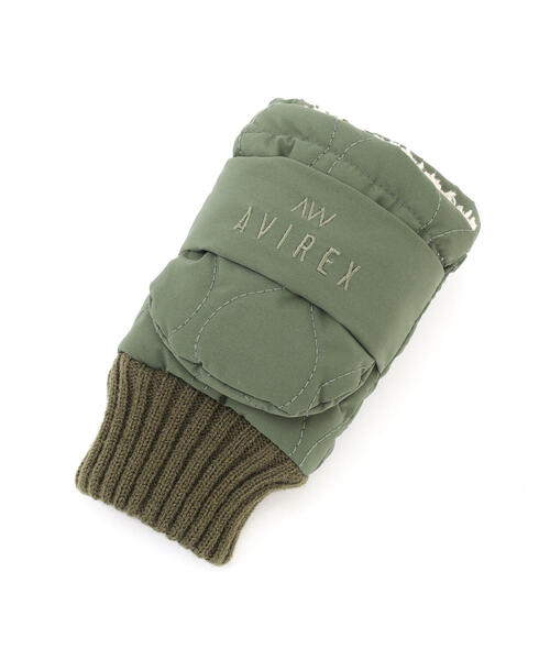 AVIREX（アヴィレックス）の「《直営店限定》QUILTING FUR GLOVE/キルティング ファー グローブ（手袋・レディース・オリーブ系/ブラック・F）」の13枚目の写真