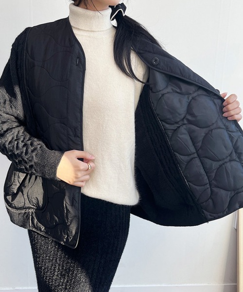 ニットドッキングキルティングジャケット（ダウンジャケット/コート