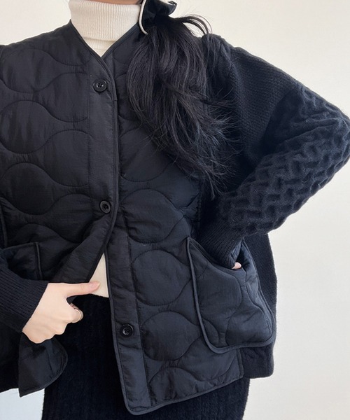 ニットドッキングキルティングジャケット（ダウンジャケット/コート