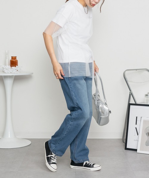 RCD(アールシーディー)の「デニムカーヴィーパンツ(その他パンツ・レディース・ブルー/ワンウォッシュ/ネイビー・LL/3L/4L/M/L)」の14枚目の写真