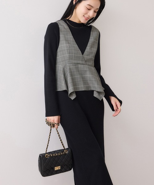 VIS(ビス)の「ビスチェセットニットワンピース(ワンピース・レディース・ブラック系その他/ブルー系その他3・S/M)」の1枚目の写真