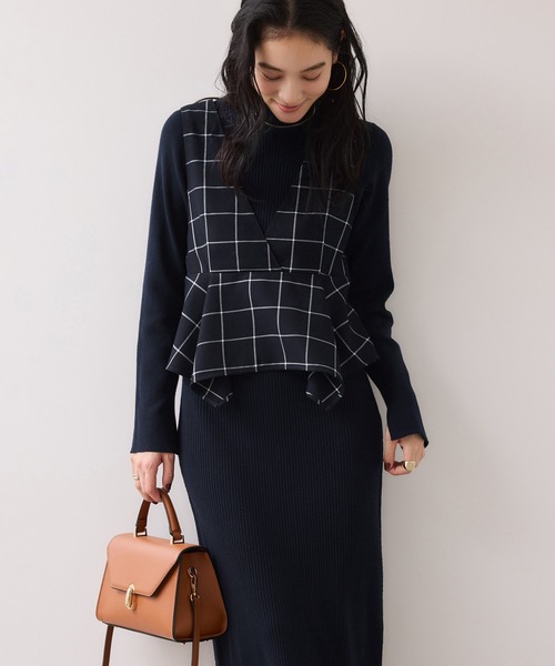 VIS(ビス)の「ビスチェセットニットワンピース(ワンピース・レディース・ブラック系その他/ブルー系その他3・S/M)」の4枚目の写真