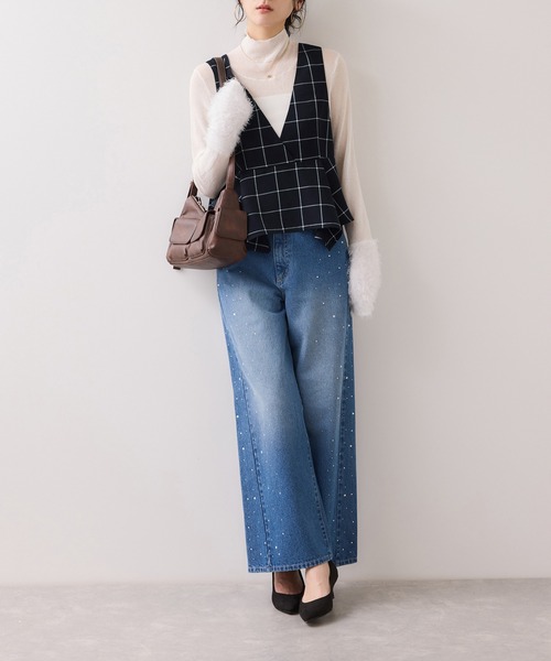 VIS(ビス)の「ビスチェセットニットワンピース(ワンピース・レディース・ブラック系その他/ブルー系その他3・S/M)」の8枚目の写真