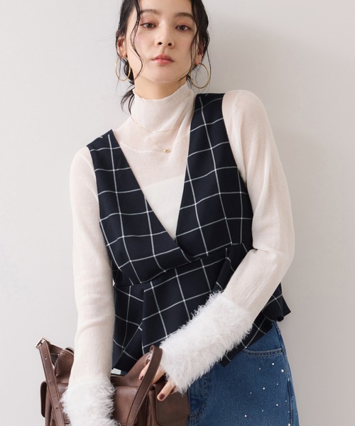 VIS(ビス)の「ビスチェセットニットワンピース(ワンピース・レディース・ブラック系その他/ブルー系その他3・S/M)」の9枚目の写真