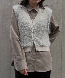 &g'aime | 【&g'aime】シャギーWジップベスト　Shaggy Double-Zip Vest(ベスト)