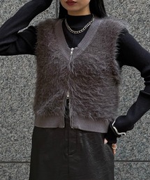 【&g'aime】シャギーWジップベスト Shaggy Double-Zip Vest