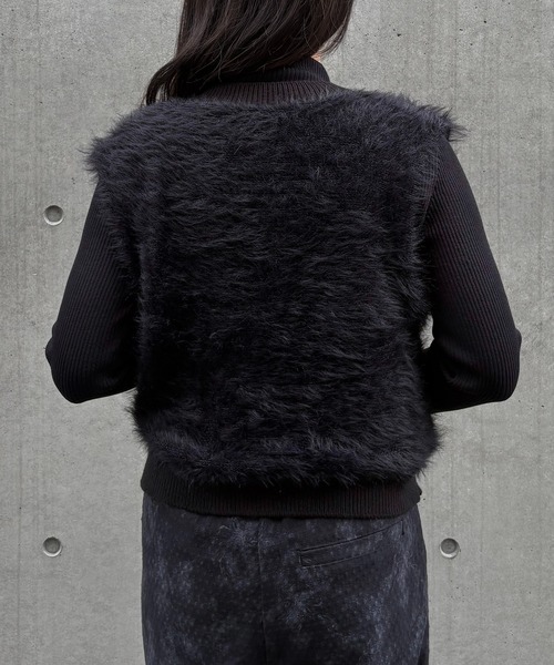 &g'aime(アンジェム)の「【&g'aime】シャギーWジップベスト Shaggy Double-Zip Vest(ベスト・レディース・ブラック/グレー/チャコールグレー・FREE)」の9枚目の写真