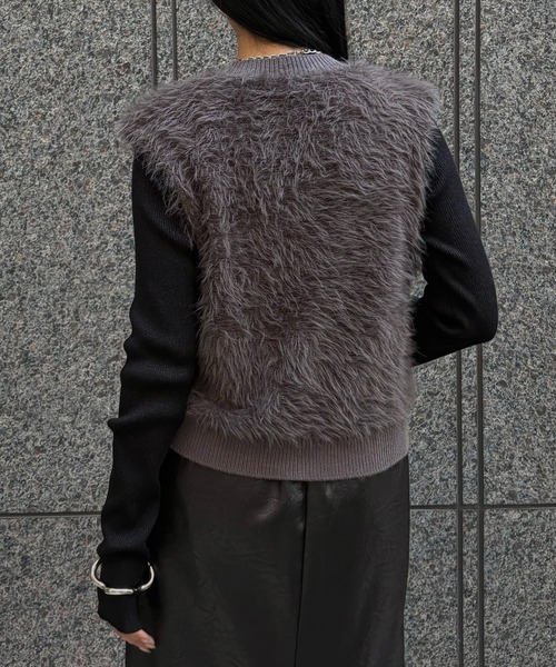 &g'aime(アンジェム)の「【&g'aime】シャギーWジップベスト Shaggy Double-Zip Vest(ベスト・レディース・ブラック/グレー/チャコールグレー・FREE)」の20枚目の写真