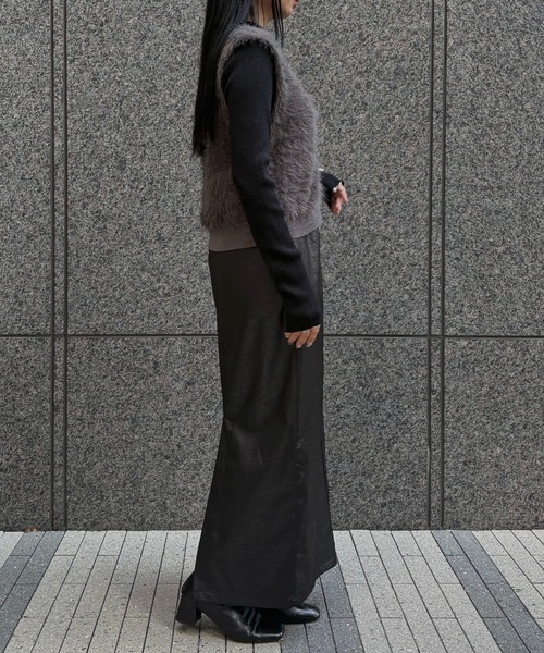 &g'aime(アンジェム)の「【&g'aime】シャギーWジップベスト Shaggy Double-Zip Vest(ベスト・レディース・ブラック/グレー/チャコールグレー・FREE)」の22枚目の写真