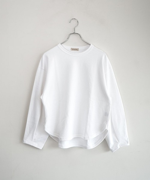SOLAMONAT(ソラモナ)の「ペンネ天竺 袖タックプルオーバー(Tシャツ/カットソー・レディース・ブラック/ホワイト/キナリ/杢グレー・FREE)」の8枚目の写真