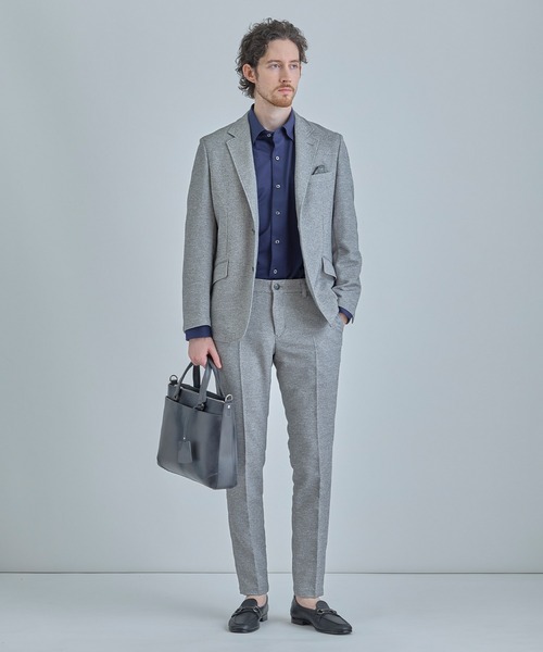 MEN'S BIGI（メンズビギ）の「【ACTIVE TAILOR】カラミメッシュストレッチジャケット＜軽量/通気性/ストレッチ＞（テーラードジャケット・メンズ・ブラック/ネイビー/ダークネイビー/グレー・04/03/02/01）」の9枚目の写真